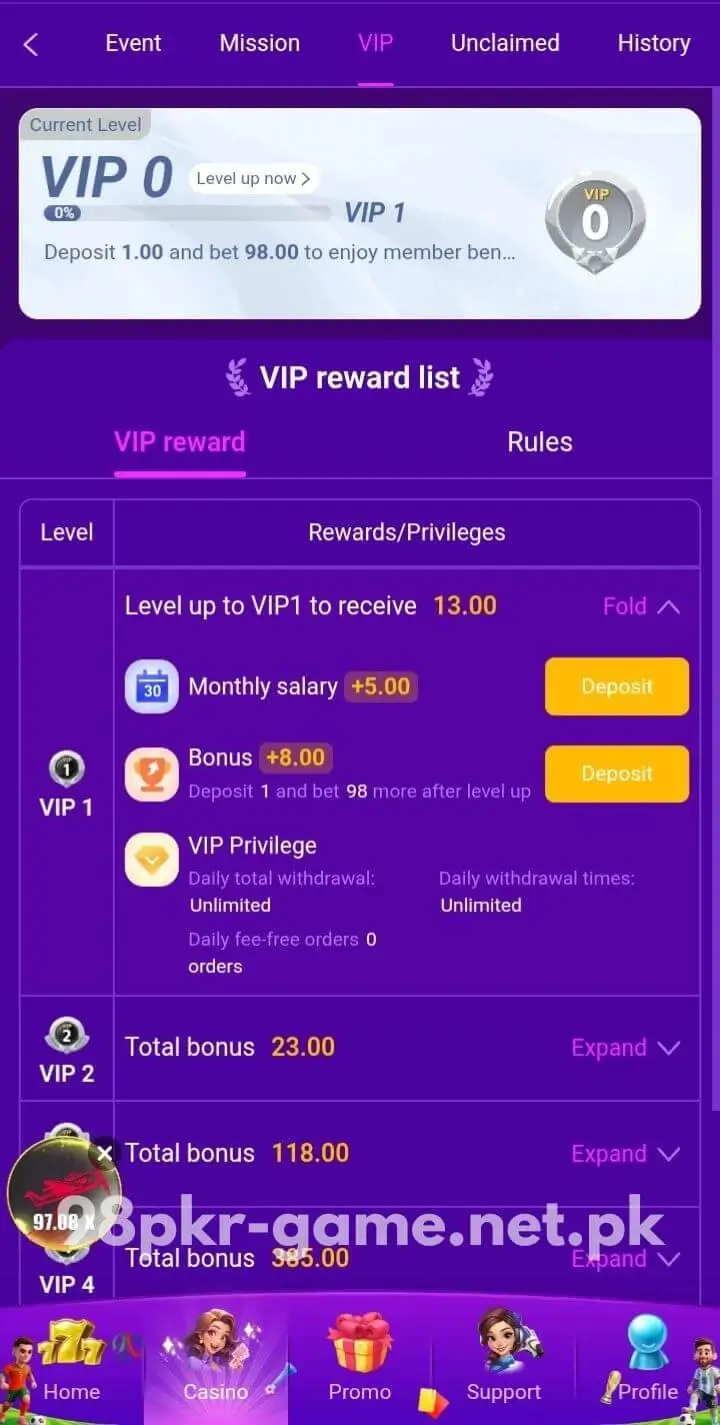 98PKR Game VIP screenshot